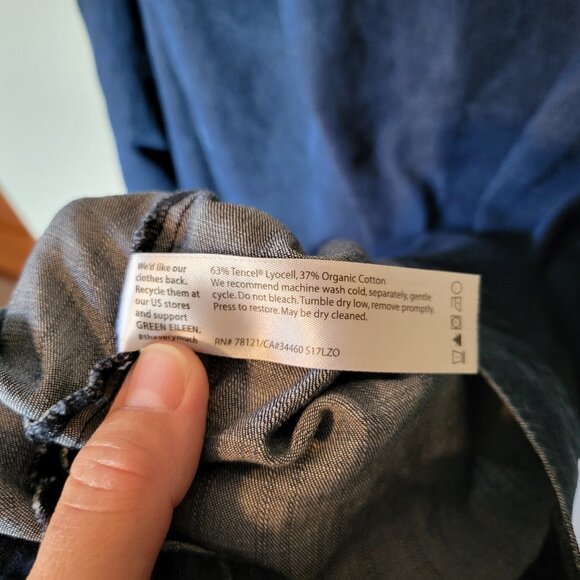 Eileen Fisher bateau neck denim top - Picture 4 of 5